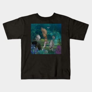 Cute mermaid with fantasy fish Kids T-Shirt